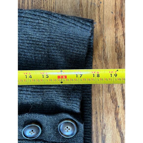 SEA New York Green Balloon Sleeve Ribbed Wool Cardigan Top   Women's Size Medium - Picture 8 of 10